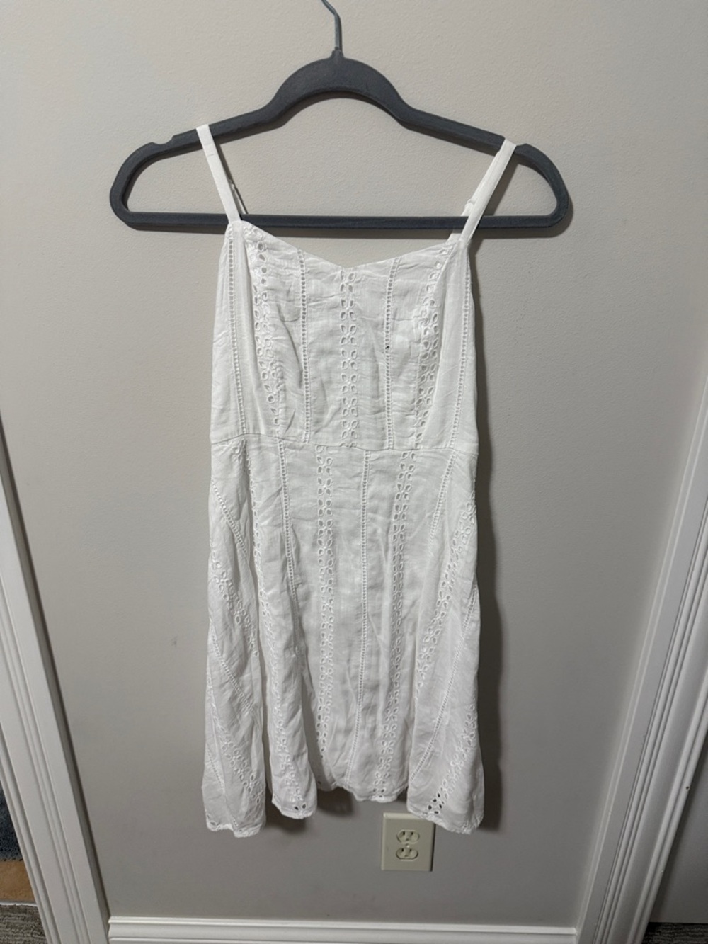 Old Navy White Eyelet Midi Dress